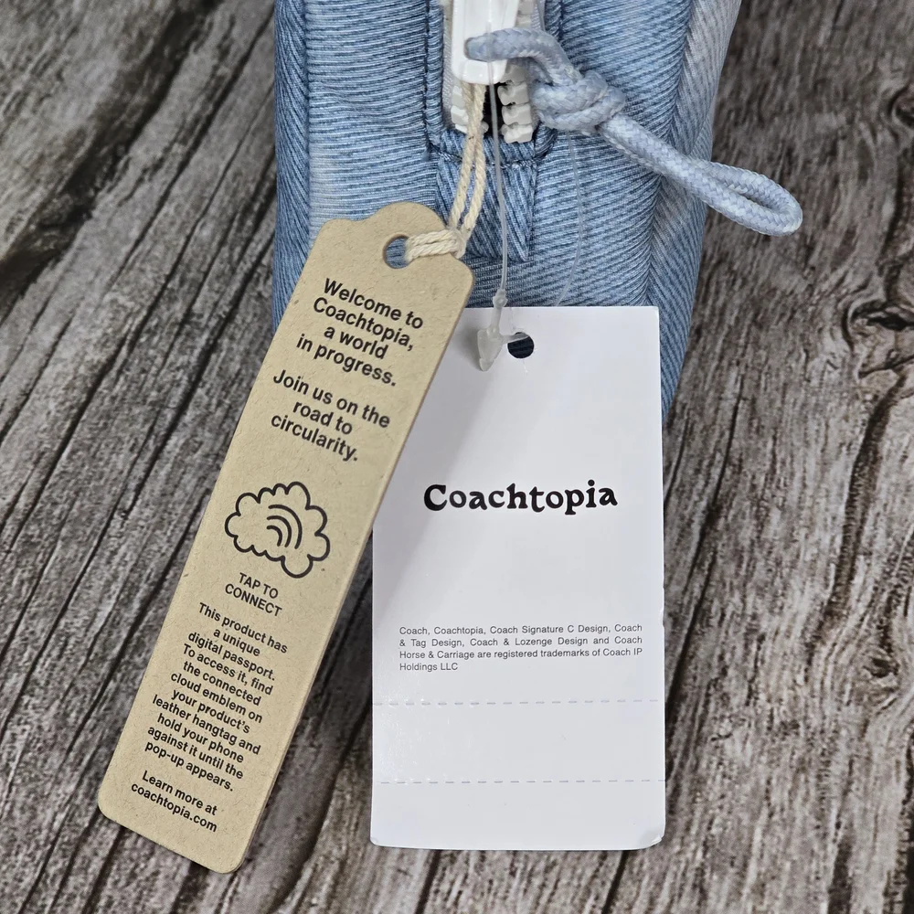 *NWT* COACHTOPIA Loop Pouch, Coach Blue Cloud Mini Bag Pouch - Picture 4 of 9